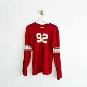 Vintage Lowe And Campbell Athletic Goods Football Shirt Red 92 Size 44